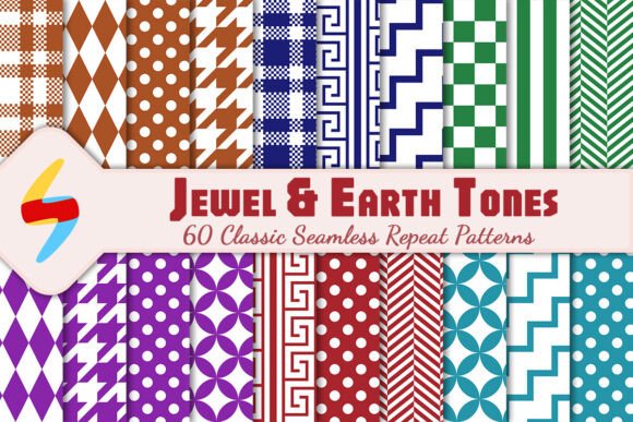 60 Jewel Earth Tone Classic Patterns