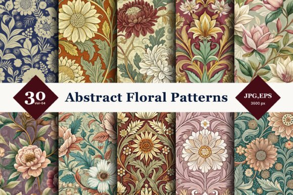 Abstract Floral Seamless Patterns 04: Elevate Your Visual Design