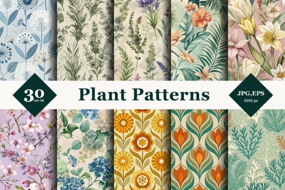 Bringing Nature Indoors: How Plant Seamless Patterns 05 Elevates Creative Projects