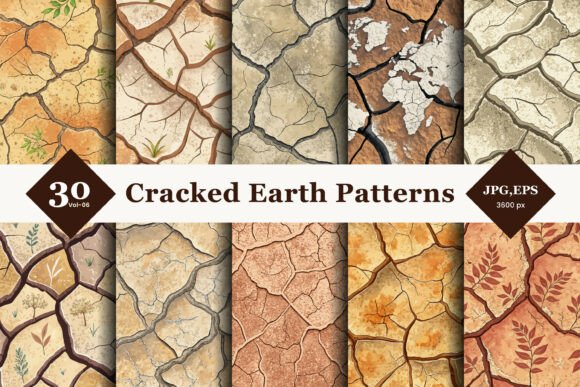 Bringing Raw Authenticity to Design with Cracked Earth Style Seamless Patterns 06