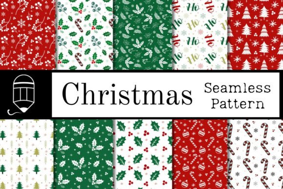 Christmas Seamless Patterns Bundle PNG