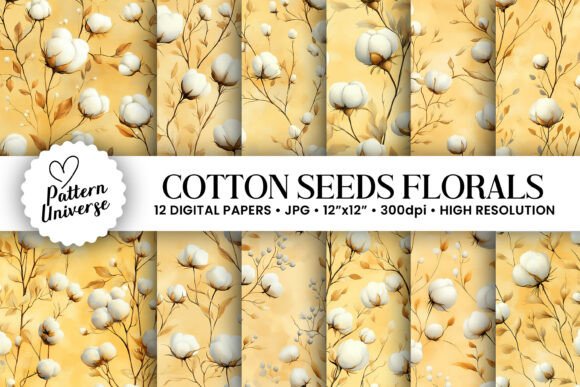 Cottonseeds Beige Watercolor Patterns