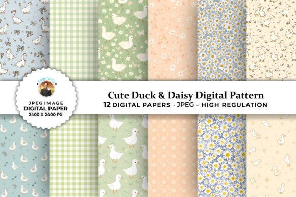Cute Duck Daisy Digital Patterns: A Creative Resource for Crafters and Designers