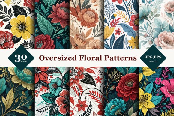 Evaluating Oversized Floral Seamless Patterns 01 for Professional and Personal Design Projects