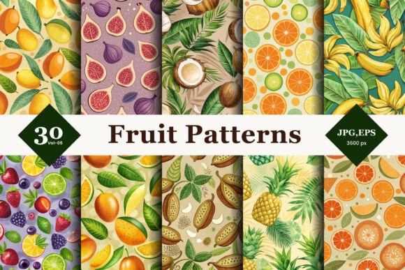 Fruit Seamless Patterns 05: Elevate Your Visual Design