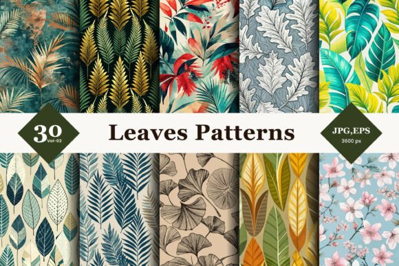Leaves Seamless Patterns 03