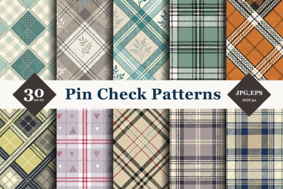 Pin Check Seamless Patterns 03