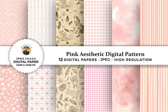 Pink Aesthetic Digital Patterns