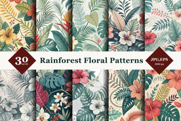 Rainforest Floral Seamless Patterns 03: A Practical Evaluation for Designers