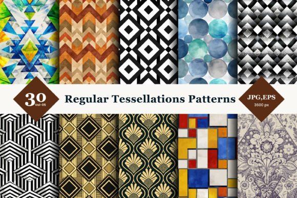 Regular Tessellations Seamless Patterns 05