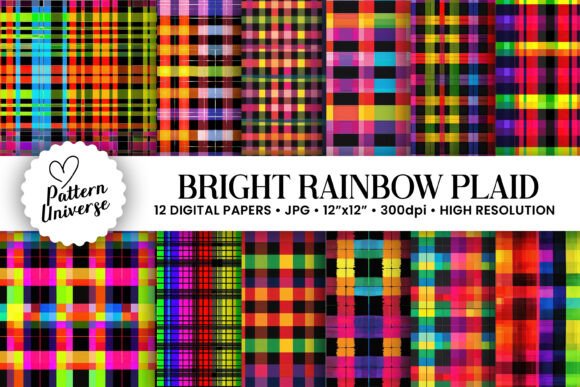 Transform Your Creative Projects with Vibrant Rainbow Plaid Seamless Patterns