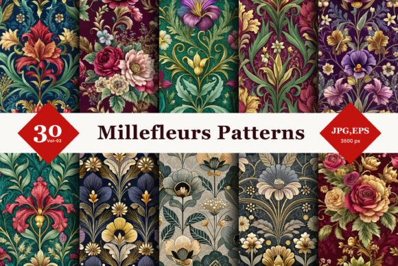 Transforming Creative Projects with Millefleurs Seamless Patterns 03