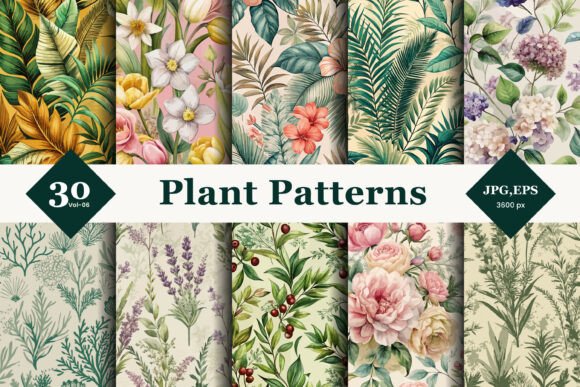 Transforming Creative Projects with Plant Seamless Patterns 06: A Comprehensive Guide to Botanical Design Assets